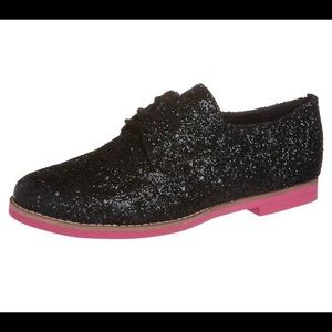 Black & Pink Glittery Steve Madden Oxfords